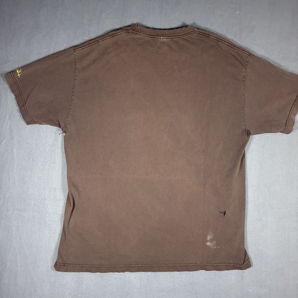 Vintage Jimi Hendrix Fractal Graphic T-Shirt FADED Brown Size Large Thrashed - Picture 2 of 12